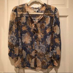 Joie floral silk blouse (sheer) - M